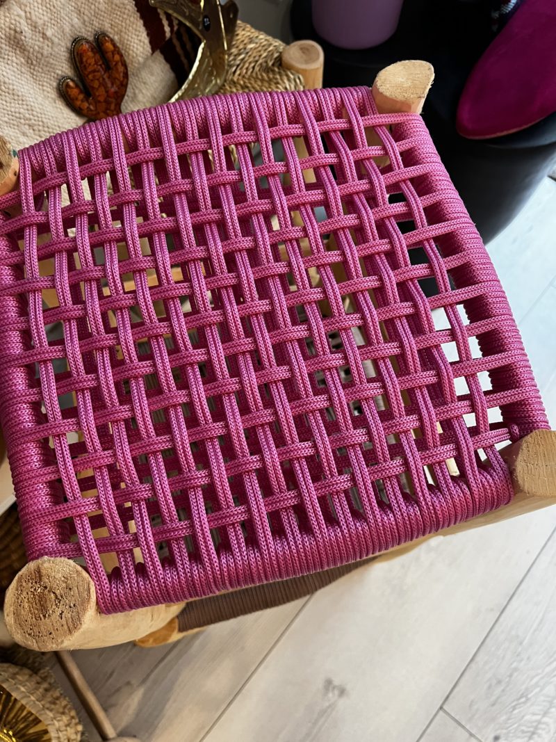 TABOURET CORDE ROSE
