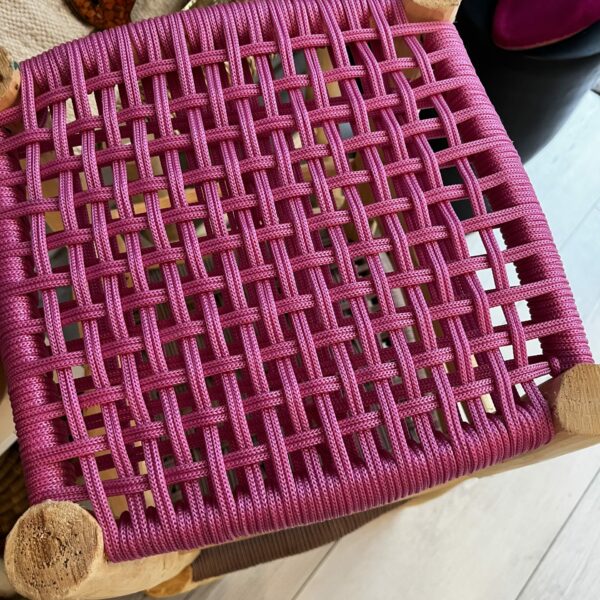 TABOURET CORDE ROSE