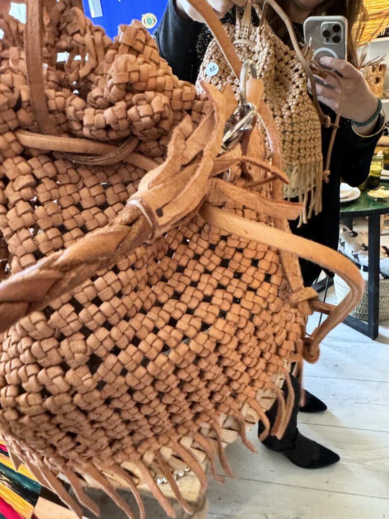 BESACE CUIR ET FEUILLE DE PALMIER – Image 3